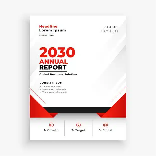 Stylish annual report business brochure flyer design Free Vector