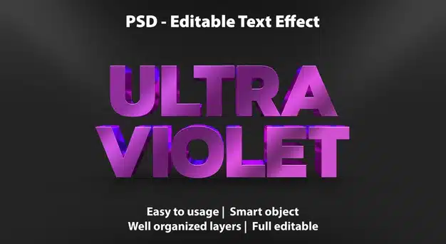 Text effect ultra violet template Premium Psd