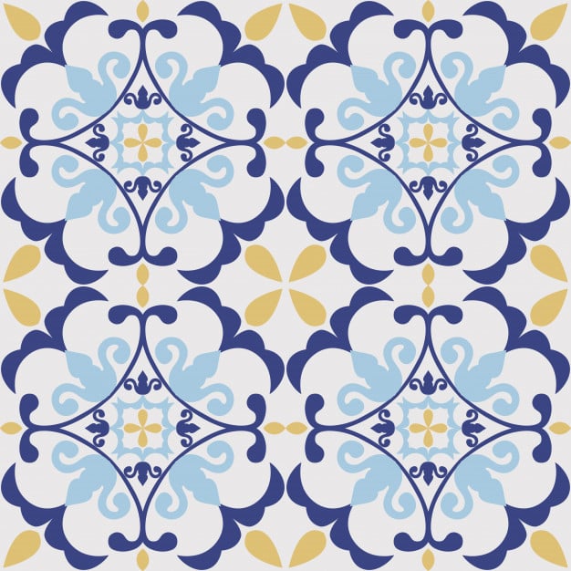 Tile seamless pattern design. with colourful motif Premium Vector