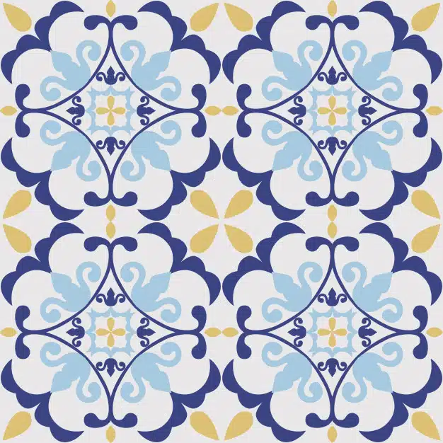 Tile seamless pattern design. with colourful motif Premium Vector