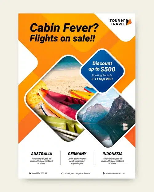 Travel sale flyer illustration Free Vector