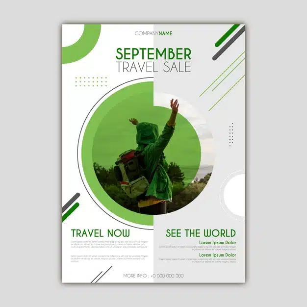 Travel sale flyer template Free Vector