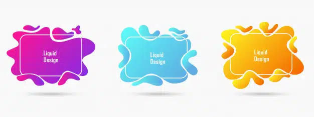 Vector set of creative geometric liquid style simple forms Premium Vector