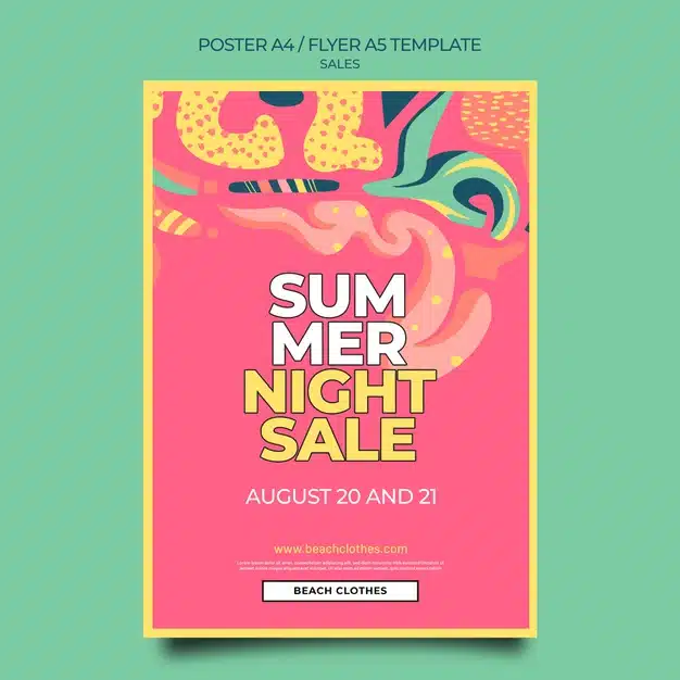 Vertical poster template for summer sale Free Psd