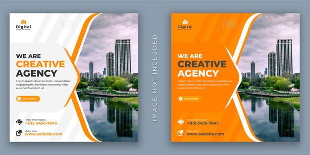 We are creative agency and corporate business flyer Premium Vector