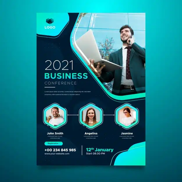 Webinar flyers template Free Vector