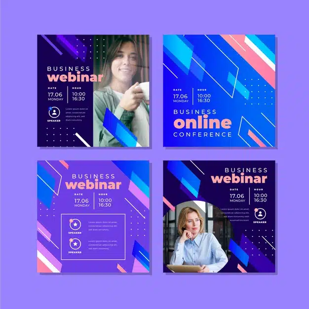 Webinar template social media post Free Vector