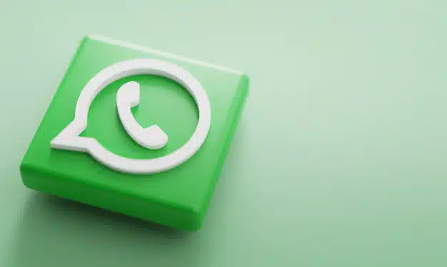Whatsapp logo 3d rendering close up. account promotion template. Premium Photo