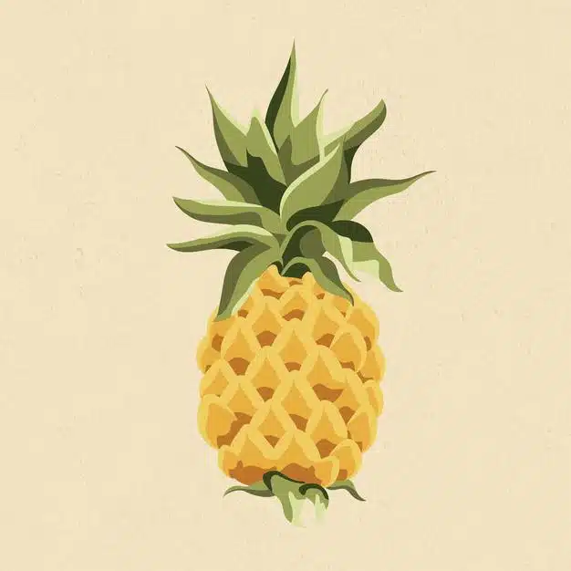 Yellow pineapple design element illustration Free Vector