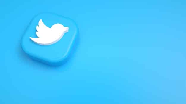 twitter icons and logos 3d background Premium Photo