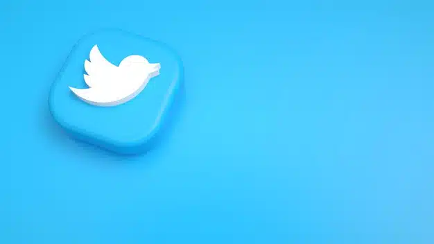 twitter icons and logos 3d background Premium Photo