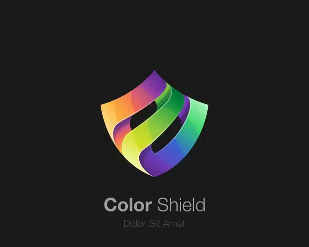 Abstract colorful shield logo Premium Vector