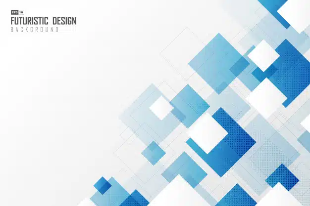 Abstract gradient blue square tech design technology background. Premium Vector