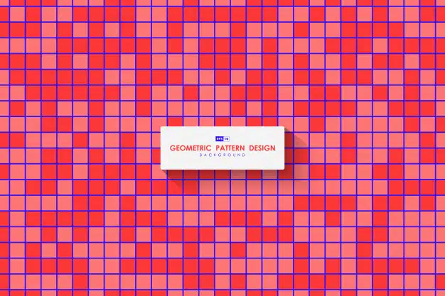 Abstract square living coral pattern design decoration artwork template background. Premium Vector