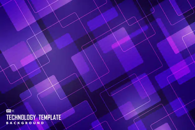 Abstract technology of ultraviolet square seamless pattern Premium Vector