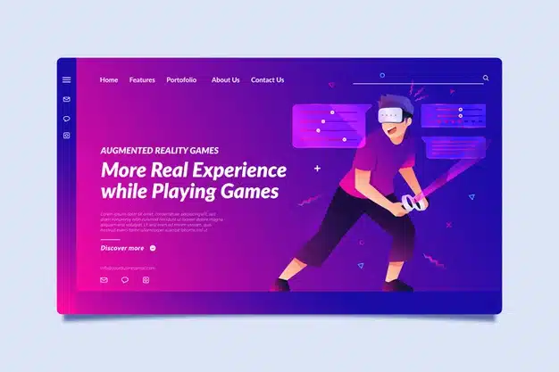 Augmented reality concept - landing page Free Vector