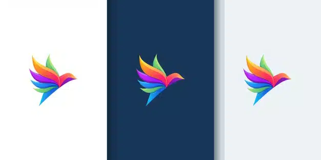 Beautiful bird gradient logos for design inspiration Premium Vector