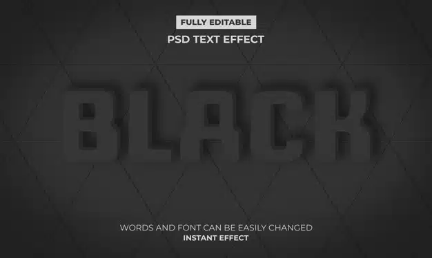 Black text effect Free Psd