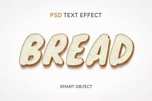 Bread text style effect Free Psd
