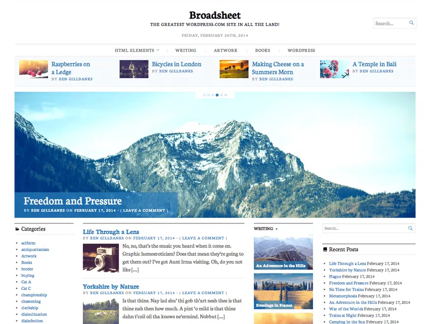 Broadsheet WordPress Theme