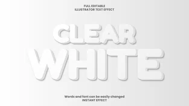 Clear white text effect Free Vector