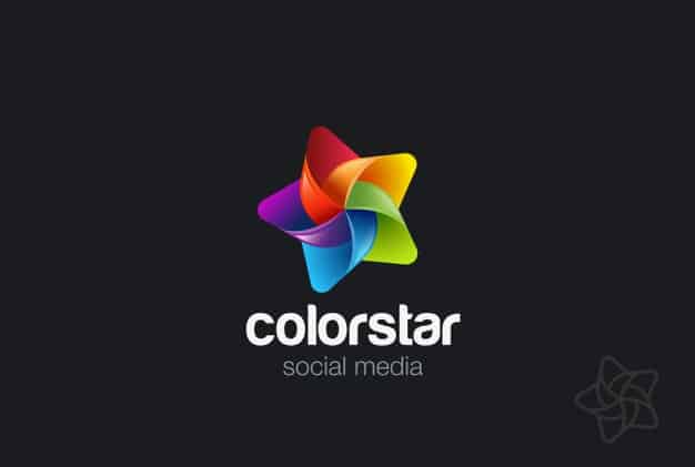 Colorful star logo . linear style Premium Vector