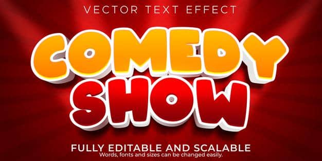 Comedy show text effect editable funny and comic text style Free Vector