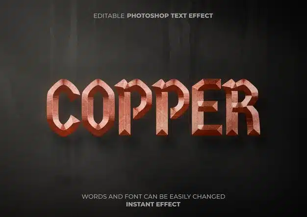 Copper text effect Free Psd