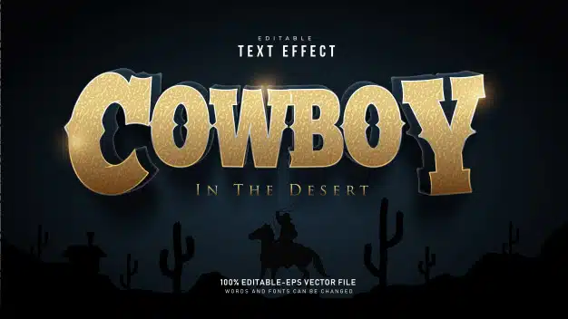 Cowboy text effect Free Vector