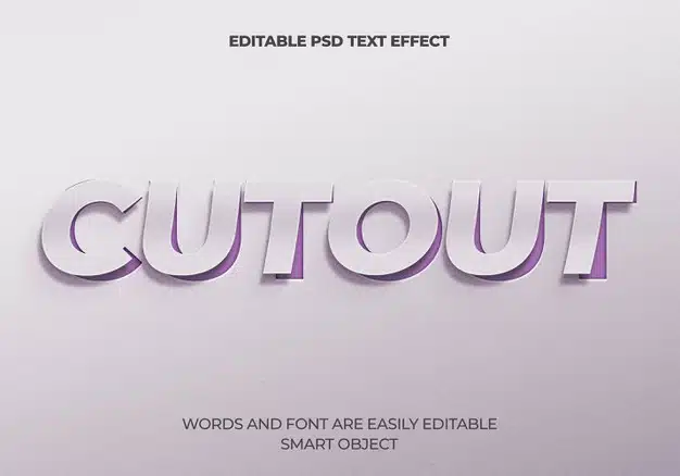 Cutout text effect Free Psd
