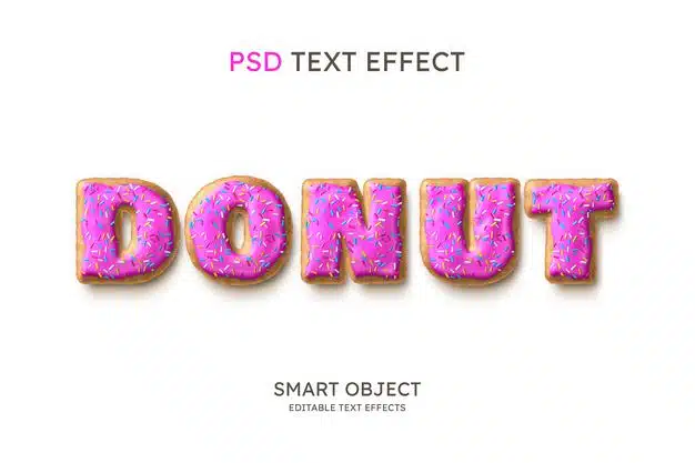 Donut text style effect Free Psd
