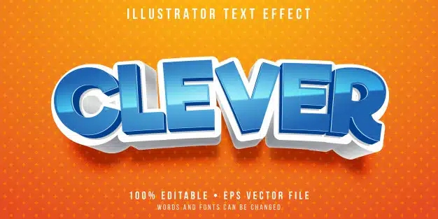 Editable text effect - clever boy style Premium Vector