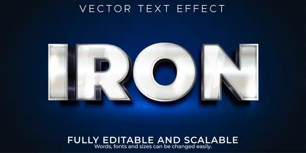 Editable text effect metallic bullet text style Free Vector