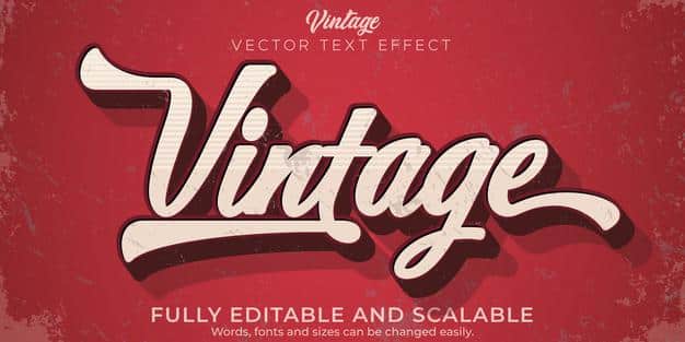 Editable text effect vintage retro text style Free Vector