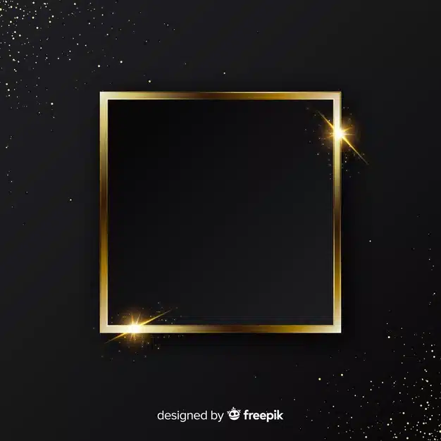 Elegant golden sparkling frame background Free Vector