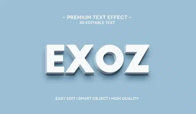 Exoz 3d text effect teacmplate Premium Psd