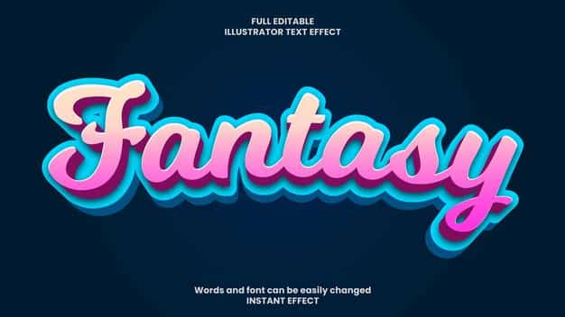 Fantasy text effect Free Vector