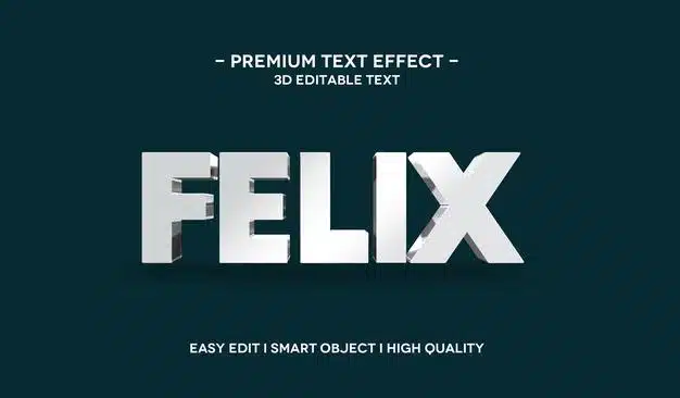 Felix 3d text style effect template Premium Psd
