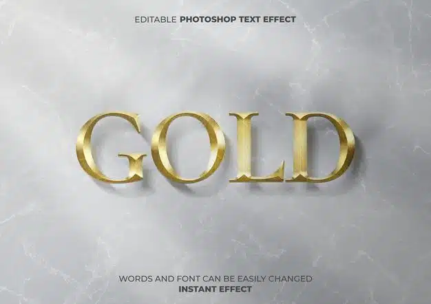 Gold text effect Free Psd