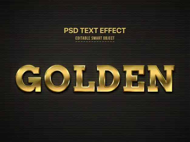 Golden 3d text style effect Free Psd