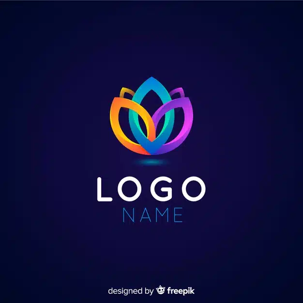 Gradient logo template with abstract shape Free Vector