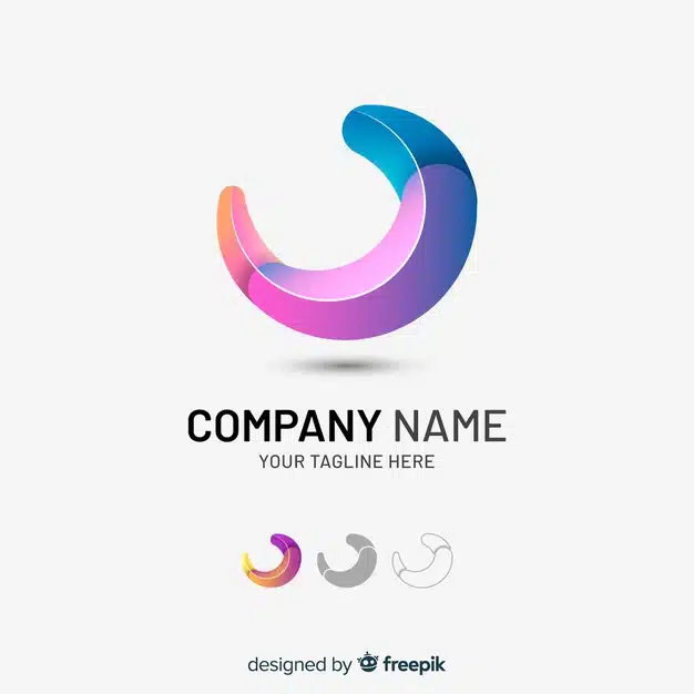 Gradient tridimensional abstract company logo Free Vector