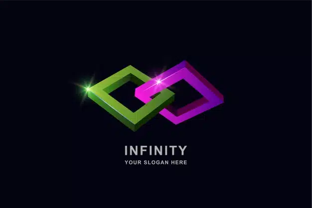 Infinity or frame square logo design template Premium Vector