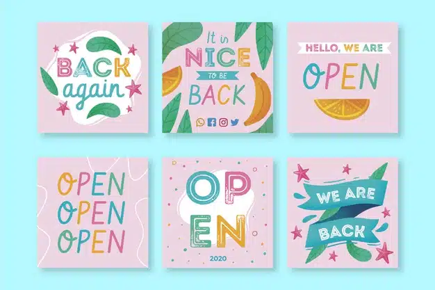 Instagram post collection Free Vector