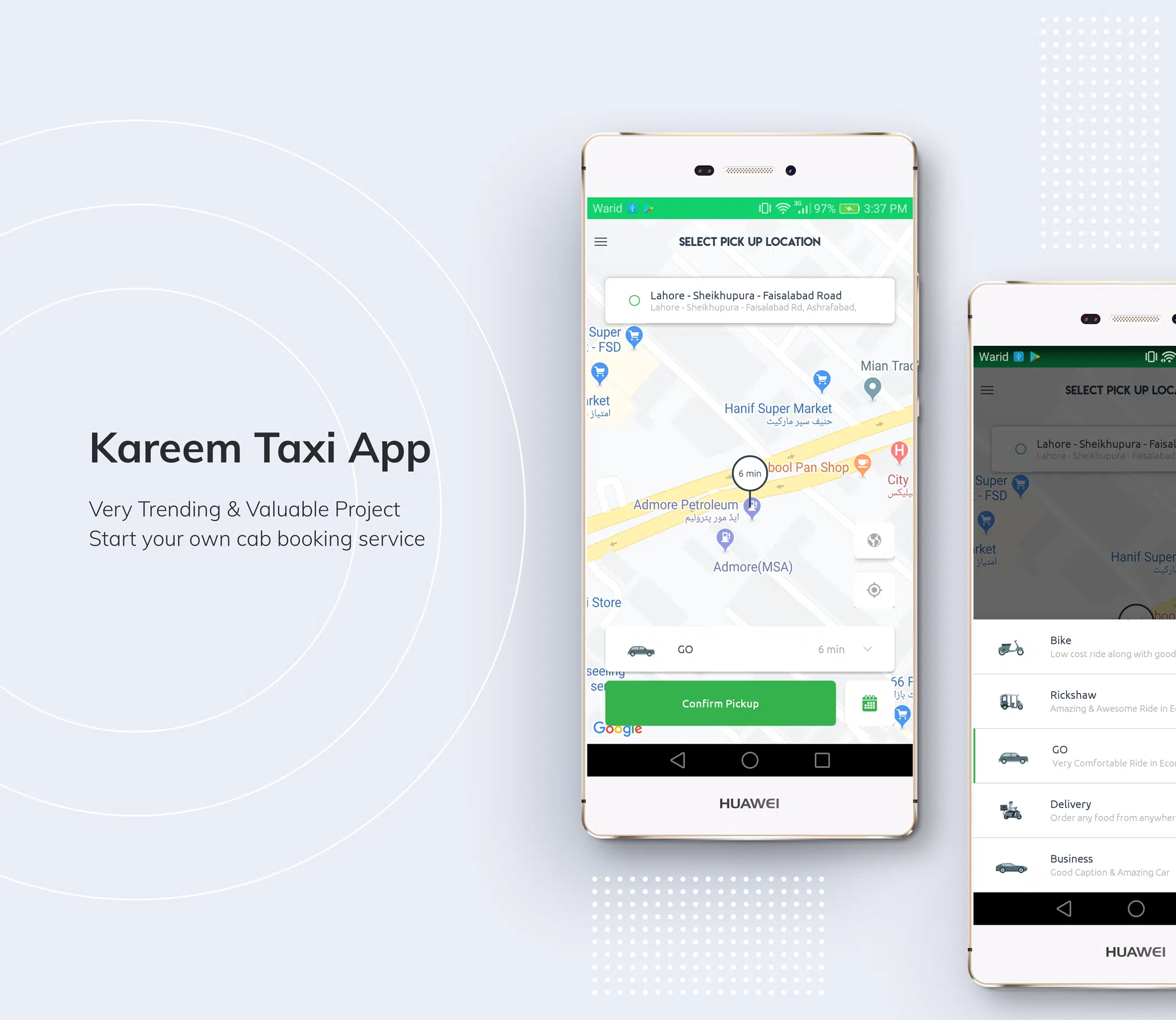 Kareem Taxi App - Cab Booking Solution + admin panel