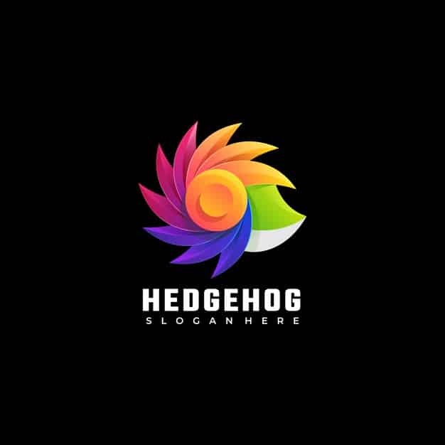 Logo hedgehog gradient colorful style. Premium Vector