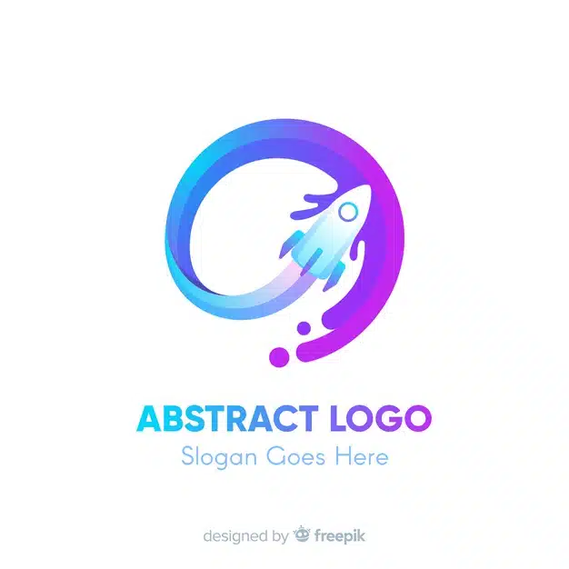 Logo template with abstract shapes Premium Vector
