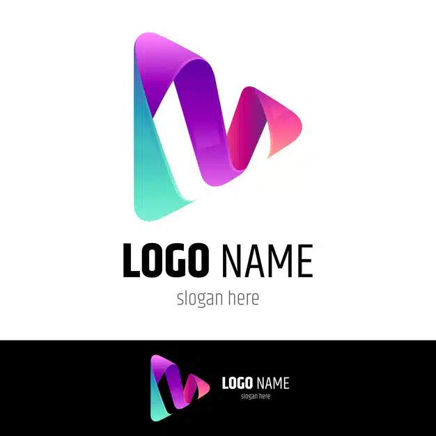 Media play logo concept Premium Vector
