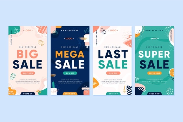Mega sale instagram stories Premium Vector