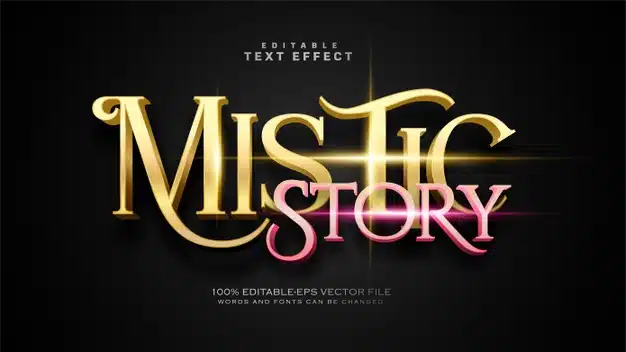 Mistic story text effect Free Vector